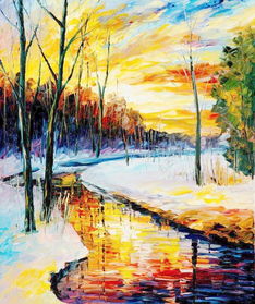 油画 冬天河流图片设计图免费下载 1832像素 jpg格式 编号13736877 千图网