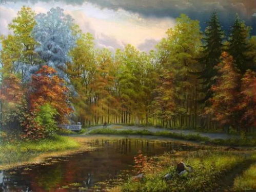 秋景油画,比摄影还漂亮