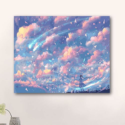 diy数字油画减压画人物动物卡通动漫填色画涂色油彩画手工装饰画