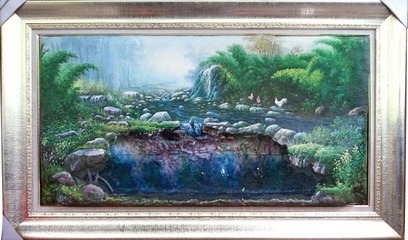 批发经典风景类油画鱼缸 艺术与家居的完美融合